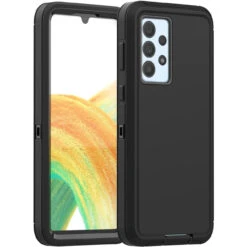 Black Tough Military Grade Drop Proof Defender Case For Galaxy A33 5G