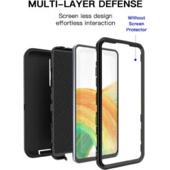 Black Tough Military Grade Drop Proof Defender Case For Galaxy A33 5G -Cheap NewCase Store galaxy a33 5g military grade defender case black 4 75129.1680497029