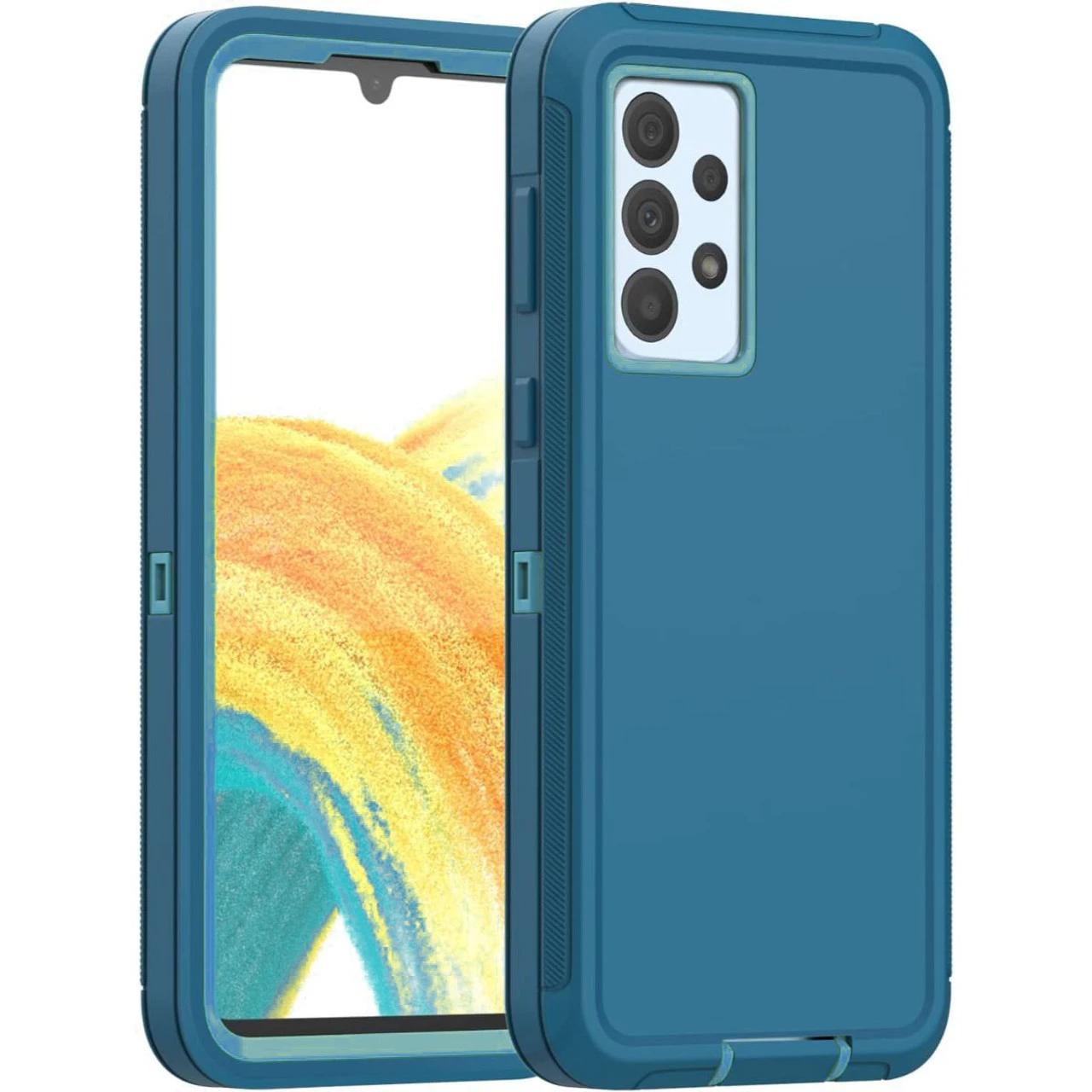 Light Blue Heavy Duty Defender Military Grade Case For Galaxy A33 5G 1 Light Blue Heavy Duty Defender Military Grade Case For Galaxy A33 5G