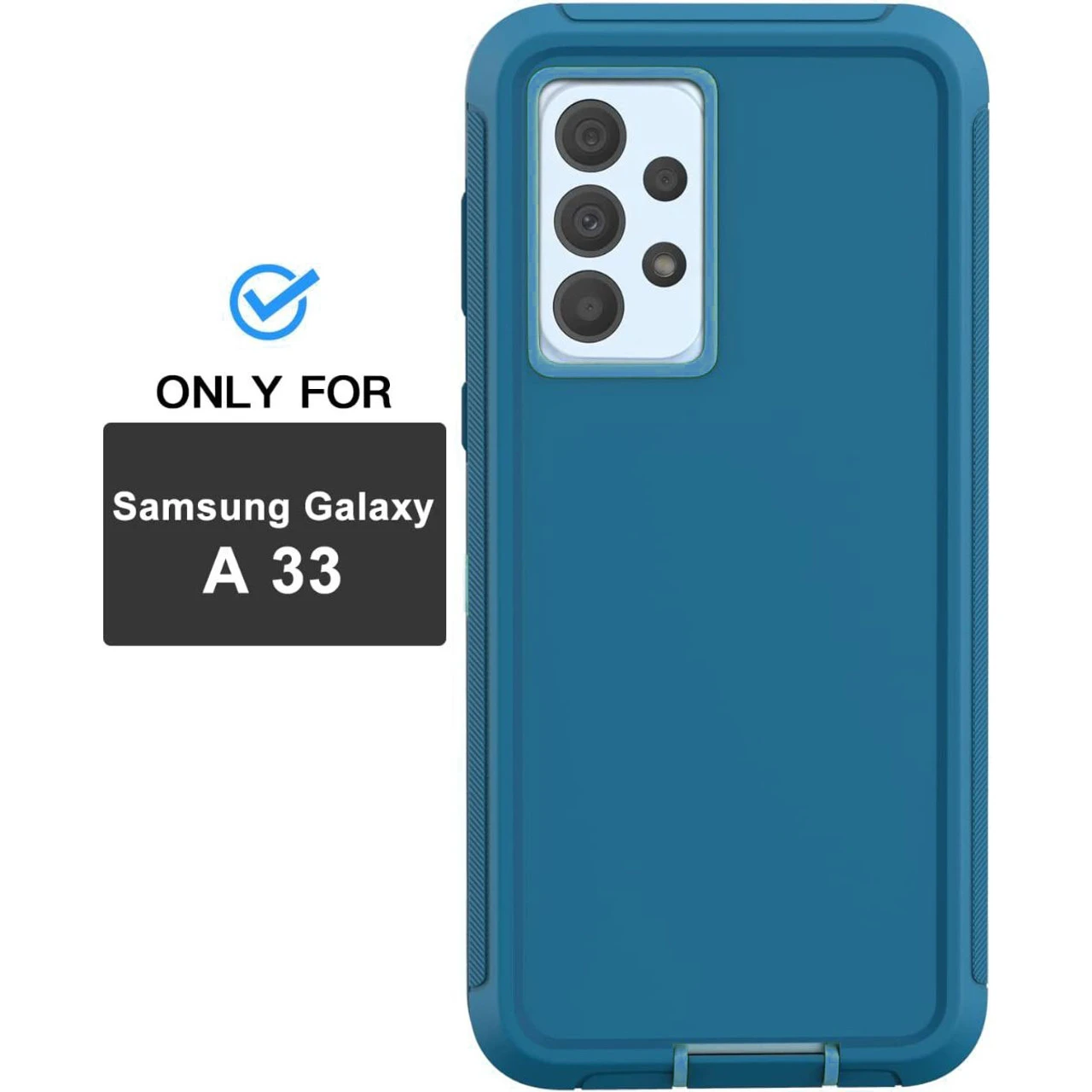 Light Blue Heavy Duty Defender Military Grade Case For Galaxy A33 5G 4 Light Blue Heavy Duty Defender Military Grade Case For Galaxy A33 5G - Image 4
