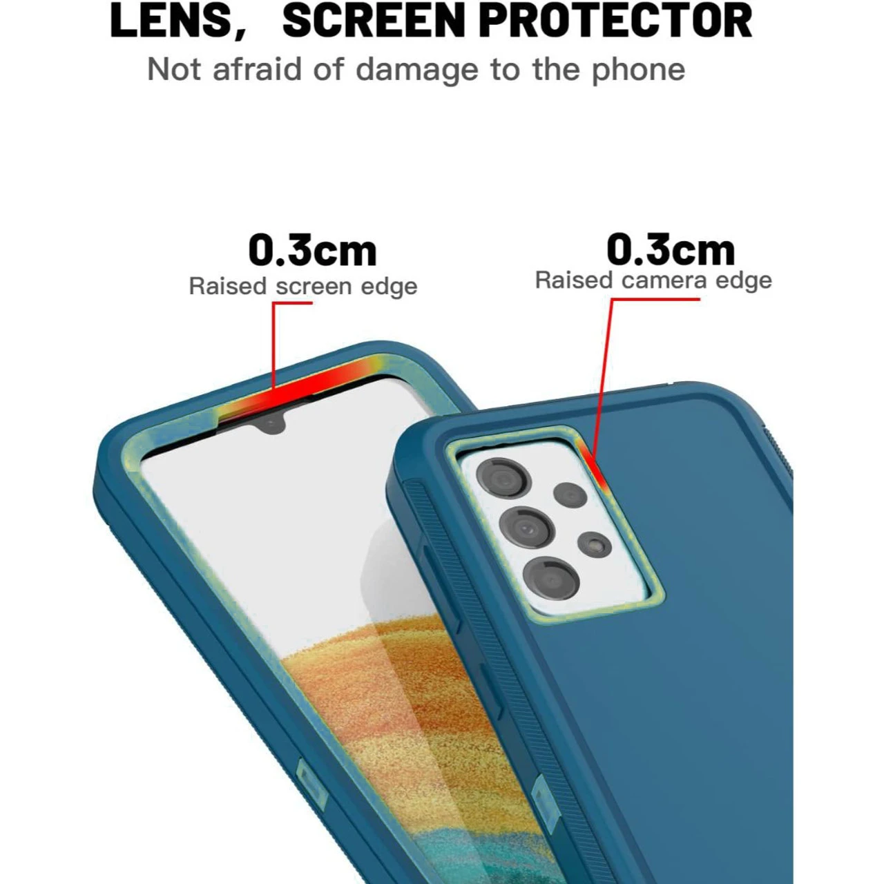 Light Blue Heavy Duty Defender Military Grade Case For Galaxy A33 5G 2 Light Blue Heavy Duty Defender Military Grade Case For Galaxy A33 5G - Image 2