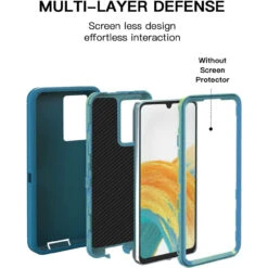 Light Blue Heavy Duty Defender Military Grade Case For Galaxy A33 5G 11 Light Blue Heavy Duty Defender Military Grade Case For Galaxy A33 5G -Cheap NewCase Store galaxy a33 5g military grade defender case light blue 5 08724.1674681890