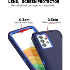 Navy Rugged Shock / Drop Protection Defender Case For Galaxy A33 5G -Cheap NewCase Store galaxy a33 5g military grade defender case navy 5 67845.1680497040