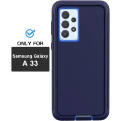 Navy Rugged Shock / Drop Protection Defender Case For Galaxy A33 5G -Cheap NewCase Store galaxy a33 5g military grade defender case navy 6 87609.1680497040