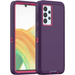 Purple Full Body Heavy Duty Defender Shockproof Case For Galaxy A33 5G