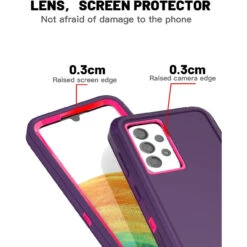 Purple Full Body Heavy Duty Defender Shockproof Case For Galaxy A33 5G -Cheap NewCase Store galaxy a33 5g military grade defender case purple 5 34983.1691725022