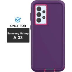 Purple Full Body Heavy Duty Defender Shockproof Case For Galaxy A33 5G -Cheap NewCase Store galaxy a33 5g military grade defender case purple 6 00631.1691725022