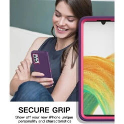 Purple Full Body Heavy Duty Defender Shockproof Case For Galaxy A33 5G -Cheap NewCase Store galaxy a33 5g military grade defender case purple 7 10461.1691725022