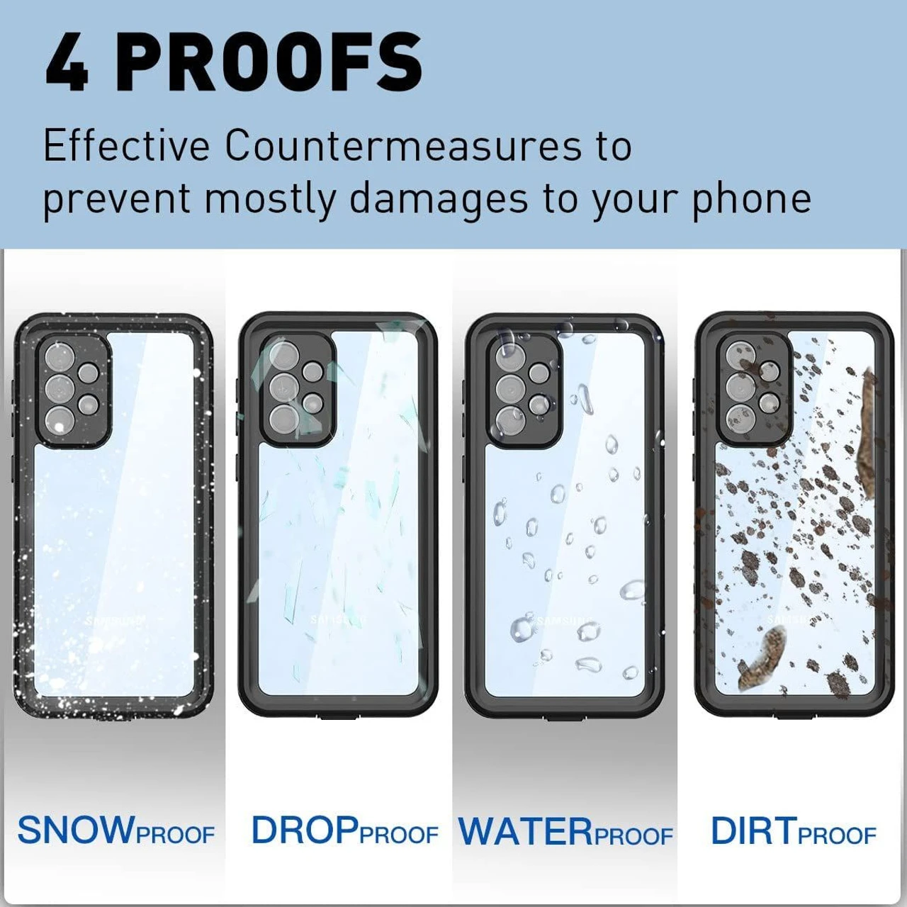 Black Galaxy A33 5G Waterproof Dirtproof Drop Proof Defender Case 3 Black Galaxy A33 5G Waterproof Dirtproof Drop Proof Defender Case - Image 3