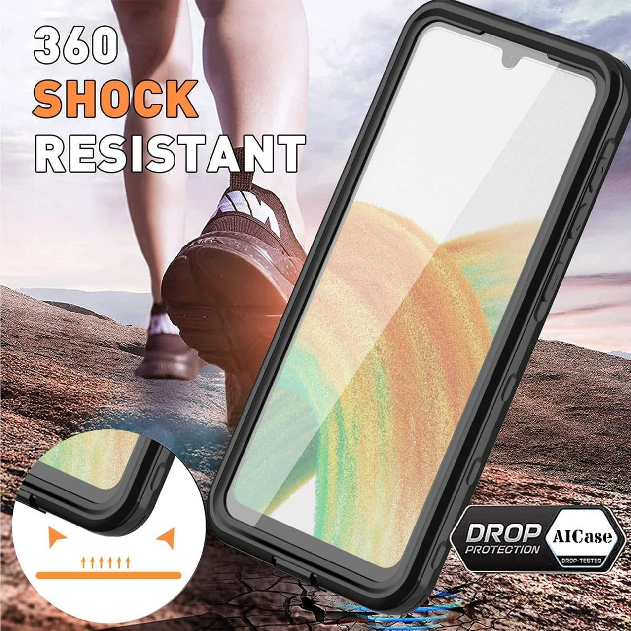 Black Galaxy A33 5G Waterproof Dirtproof Drop Proof Defender Case 5 Black Galaxy A33 5G Waterproof Dirtproof Drop Proof Defender Case - Image 5