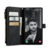Black CaseMe C30 Wallet Case With Zipper Folio & Wrist Strap For Galaxy A34 5G
