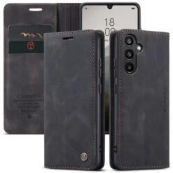 Black Galaxy A34 5G CaseMe Slim Soft Wallet Case Cover -Cheap NewCase Store galaxy a34 5g caseme slim wallet black 4 40924.1687256014