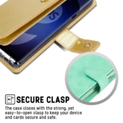 Gold Galaxy A5 (2017) Mercury Mansoor Diary 9 Card Slot Wallet Case -Cheap NewCase Store galaxy a5 2017 mansoor diary gold 5 09464.1609994300