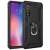 Black Galaxy A70 Slim Shock Proof 360 Rotating Metal Ring Stand Case