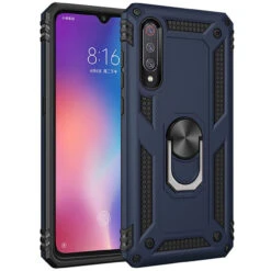 Navy 360 Rotating Metal Stand Heavy Duty Case For Galaxy A70