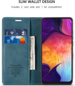 Blue Galaxy A70 CaseMe Premium Compact Flip Wallet Case Card Slots -Cheap NewCase Store galaxy a50 caseme wallet blue 3 18121.1655342358