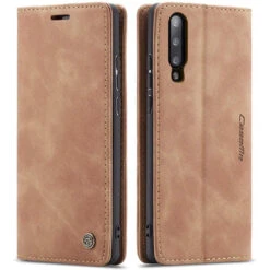 Brown Galaxy A50 CaseMe Compact Flip Classy Wallet Case