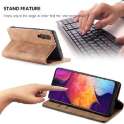Brown Galaxy A50 CaseMe Compact Flip Classy Wallet Case -Cheap NewCase Store galaxy a50 caseme wallet brown 6 84934.1580959259