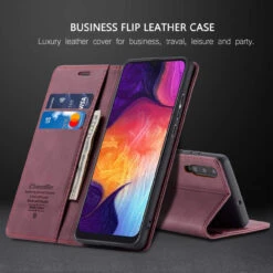 Classy Wine CaseMe Compact Flip Wallet Card Case For Galaxy A50 -Cheap NewCase Store galaxy a50 caseme wallet wine 6 66671.1643345913