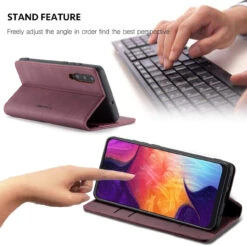 Classy Wine CaseMe Compact Flip Wallet Card Case For Galaxy A50 -Cheap NewCase Store galaxy a50 caseme wallet wine 7 75907.1643345913