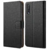 Samsung Galaxy A50 Genuine Leather Business Wallet Smart Case - Black