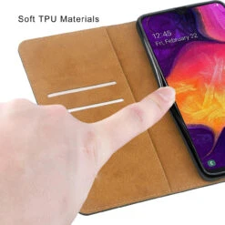 Samsung Galaxy A50 Genuine Leather Business Wallet Smart Case - Black -Cheap NewCase Store galaxy a50 genuine wallet 3 57181.1572691746