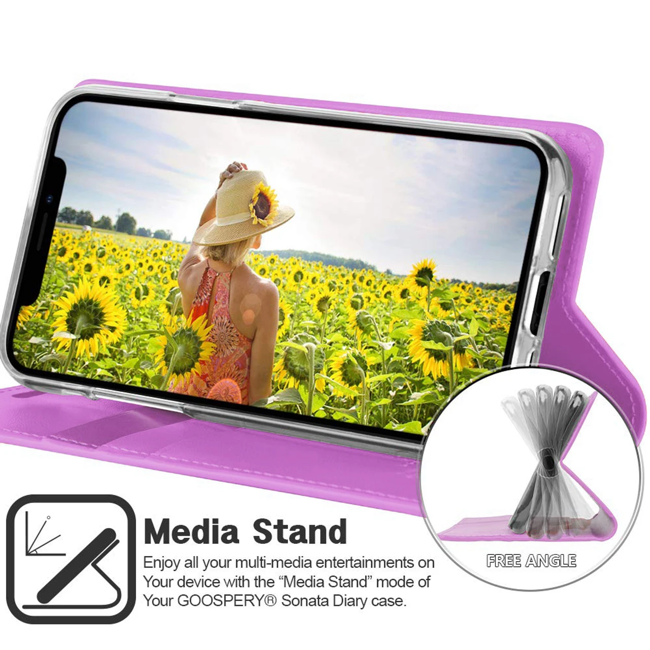 Purple Galaxy A20 Genuine Mercury Sonata Diary Wallet Case Cover 4 Purple Galaxy A20 Genuine Mercury Sonata Diary Wallet Case Cover - Image 4