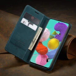 Blue Galaxy A51 CaseMe Compact Flip Soft Feel Wallet Case Cover
