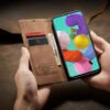 Brown Galaxy A31 CaseMe Compact Flip Classy Wallet Case
