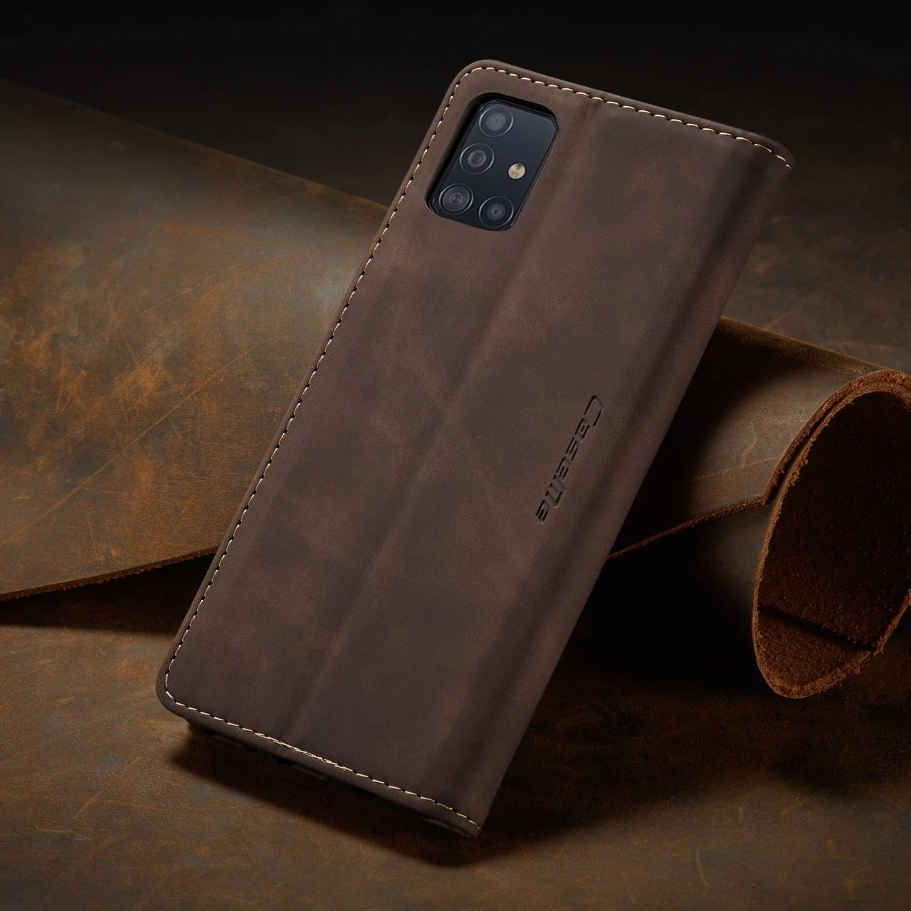 Coffee CaseMe Classy Compact Flip Wallet Card Case For Galaxy A71 8 Coffee CaseMe Classy Compact Flip Wallet Card Case For Galaxy A71 - Image 8