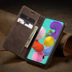 Coffee CaseMe Classy Compact Flip Wallet Card Case For Galaxy A71