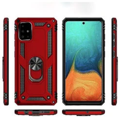 Red Galaxy A51 Slim Armor 360 Rotating Metal Ring Stand Case Cover -Cheap NewCase Store galaxy a51 metal ring kickstand case red 3 01125.1681438851
