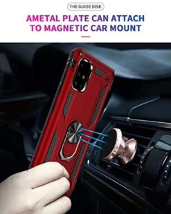 Red Galaxy A51 Slim Armor 360 Rotating Metal Ring Stand Case Cover -Cheap NewCase Store galaxy a51 metal ring kickstand case red 6 51759.1681438851
