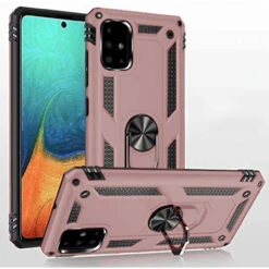 Rose Gold Galaxy A51 Shock Proof 360 Rotating Metal Ring Stand Case