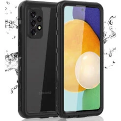 Black Waterproof Shockproof Dirtproof Defender Case For Galaxy A52 5G