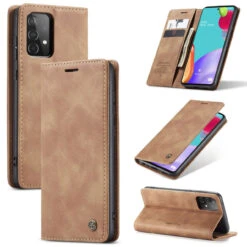 Brown CaseMe Slim Magnetic Classy Wallet Case For Galaxy A52 -Cheap NewCase Store galaxy a52 caseme slim wallet brown 5 26683.1648637627