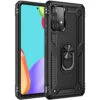 Black Galaxy A52 Slim Armor 360 Rotating Metal Ring Kickstand Case