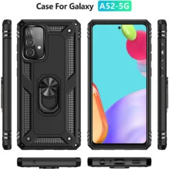 Black Galaxy A52 Slim Armor 360 Rotating Metal Ring Kickstand Case 10 Black Galaxy A52 Slim Armor 360 Rotating Metal Ring Kickstand Case -Cheap NewCase Store galaxy a52 metal ring shock proof case black 7 37508.1671685340