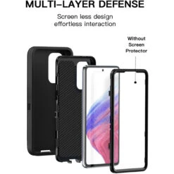 Black Heavy Duty Defender Military Grade Case For Galaxy A53 5G -Cheap NewCase Store galaxy a53 5g military grade defender case black 3 12822.1680496866