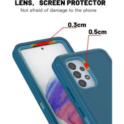 Light Blue Galaxy A53 5G Rugged Full Body Heavy Duty Shock Proof Case -Cheap NewCase Store galaxy a53 5g military grade defender case light blue 5 34539.1674681776