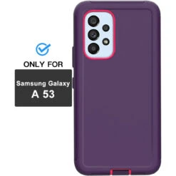 Purple Galaxy A53 5G Rugged Full Body Heavy Duty Shock Proof Case -Cheap NewCase Store galaxy a53 5g military grade defender case purple 4 37670.1687234817