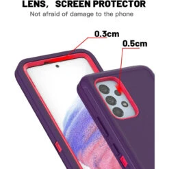 Purple Galaxy A53 5G Rugged Full Body Heavy Duty Shock Proof Case -Cheap NewCase Store galaxy a53 5g military grade defender case purple 6 51643.1687234817