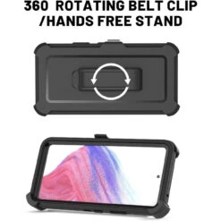 Black Rugged Shock / Drop Protection Holster Case For Galaxy A53 5G -Cheap NewCase Store galaxy a53 5g military grade defender holster black 2 93983.1685011917