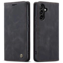 Black Galaxy A54 5G CaseMe Compact Flip Magnetic Wallet Case -Cheap NewCase Store galaxy a54 5g caseme slim wallet black 3 05886.1687256047