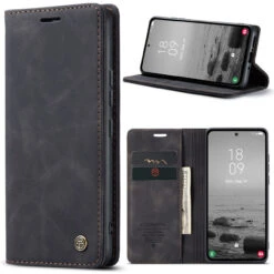 Black Galaxy A54 5G CaseMe Compact Flip Magnetic Wallet Case -Cheap NewCase Store galaxy a54 5g caseme slim wallet black 4 66315.1687256047