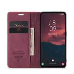 Red Galaxy A54 5G CaseMe Soft Matte Quality Wallet Case