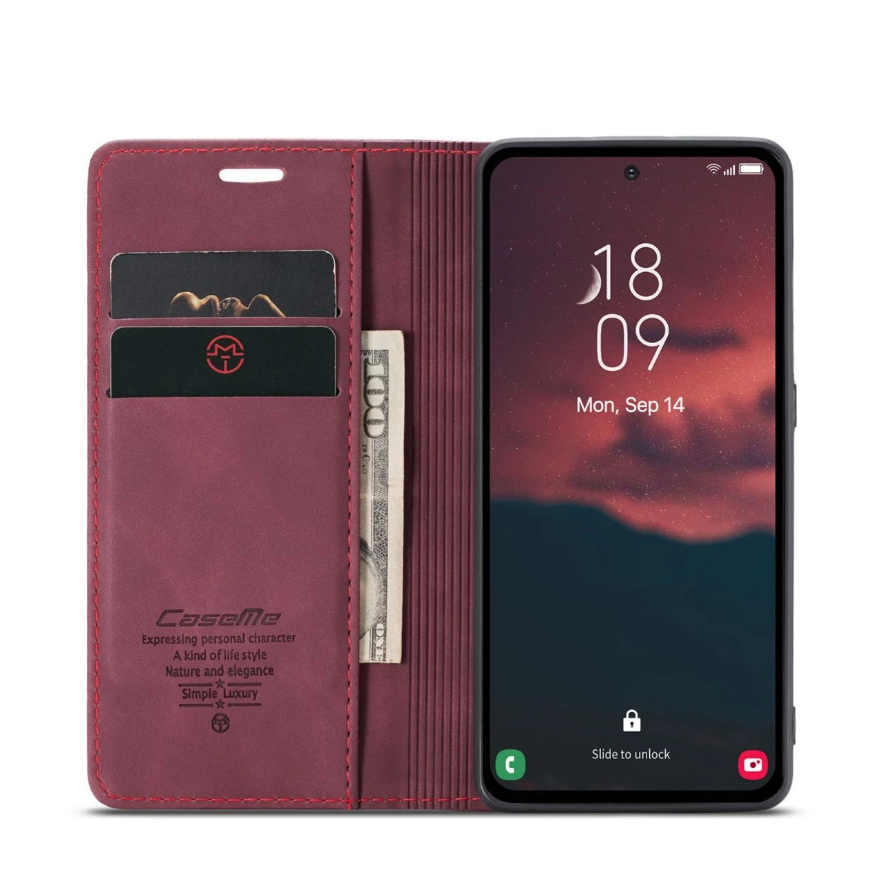 Red Galaxy A54 5G CaseMe Soft Matte Quality Wallet Case 1 Red Galaxy A54 5G CaseMe Soft Matte Quality Wallet Case