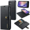 Black Galaxy A54 5G DG.Ming Textured 3 Card 1 Cash Wallet Magnetic Case