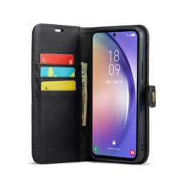 Black Galaxy A54 5G DG.Ming Textured 3 Card 1 Cash Wallet Magnetic Case -Cheap NewCase Store galaxy a54 5g dg ming wallet magnetic case black 4 15842.1701321202