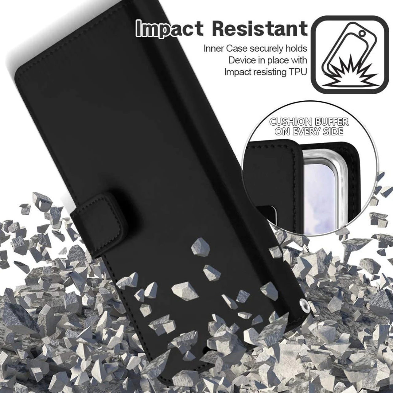 Black Mercury Mansoor 9 Card Slot Wallet Case For Galaxy A54 5G 4 Black Mercury Mansoor 9 Card Slot Wallet Case For Galaxy A54 5G - Image 4